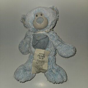 Demdaco Blue Pocket Prayer Bear Plush Stuffed Animal Teddy SOFT